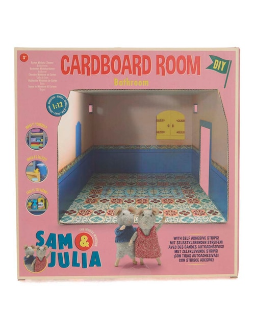 Casa de muñecas Sam&Julia Cardboard Room Bathroom 1