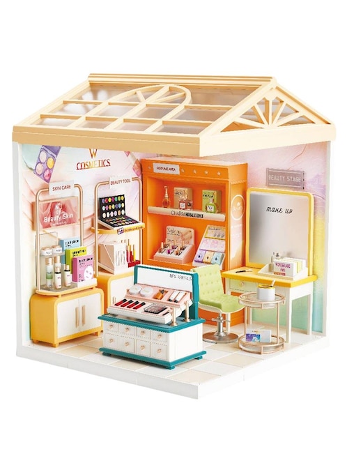 Casa miniatura DIY Assembling Beauty Cosmetics Set Toy Town