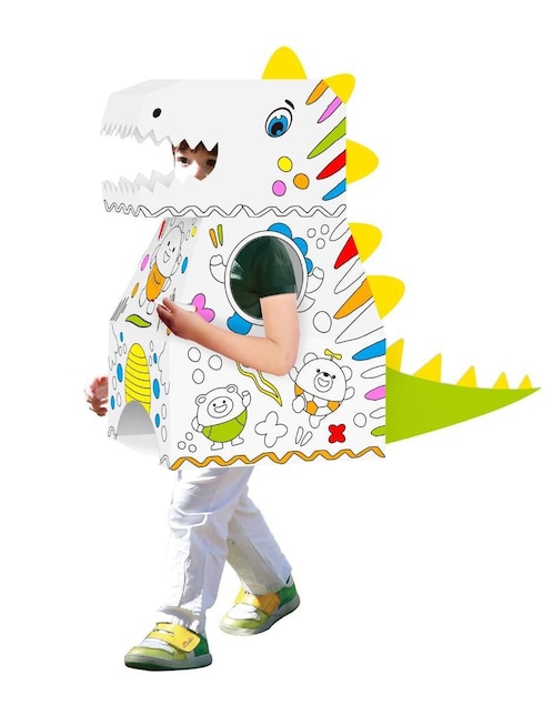 Botarga y pullover de cartón para pintar dinosaurio Pingüe