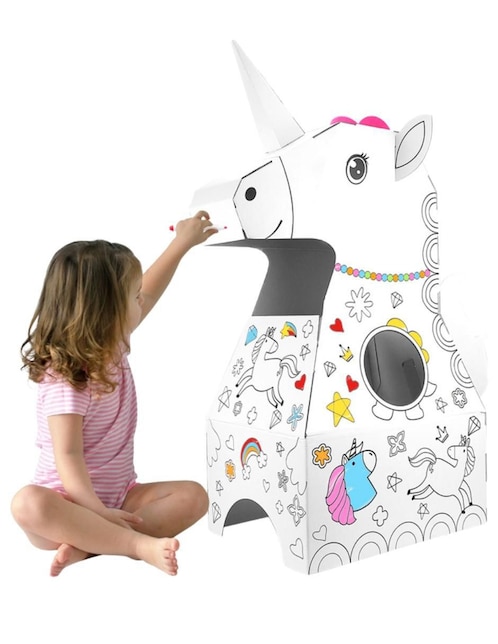 Botarga y pullover de cartón para pintar unicornio Pingüe