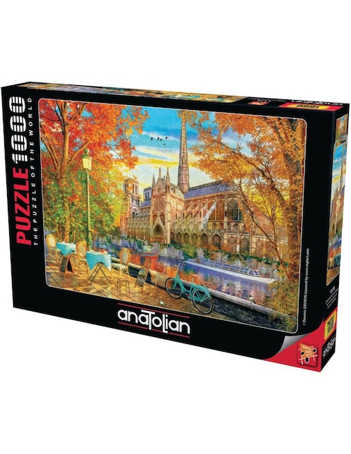 Rompecabezas Notre Dame Al atardecer en otoño Anatolian 1000 piezas