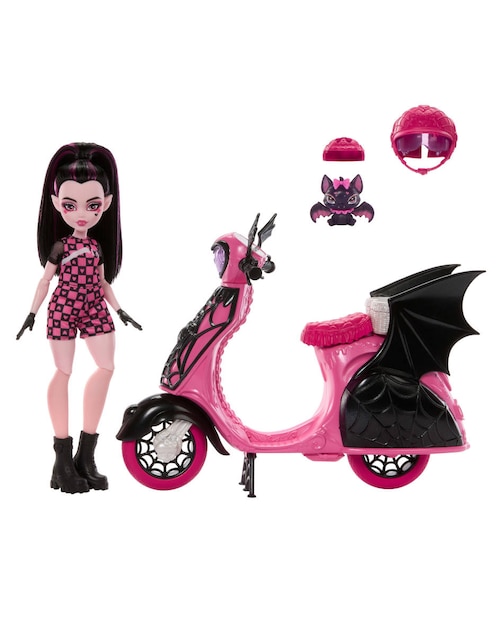 Muñeca Fashion Monster High Draculaura con scooter
