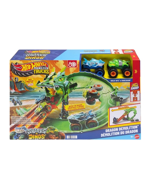 HOT WHEELS Pista armable Hot Wheels Tiburones vs. Dinosaurios