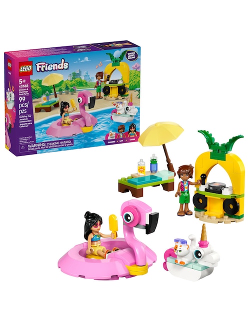 LEGO FRIENDS Lego Friends Lego Fiesta en la Alberca con Flamingo y Unicornio 42658 Lego Friends