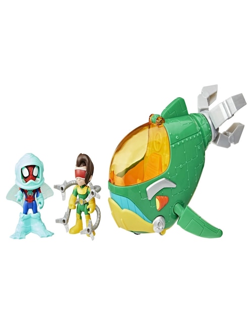 MARVEL Set figuras de juguete articulada Spidey And His Amazing Friends Water-Webs Dock Ock - Submarino Doc Ock Marvel