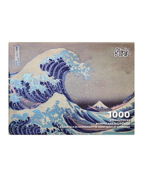 Rompecabezas La gran ola de Hokusai metalizado Flink 1000 piezas