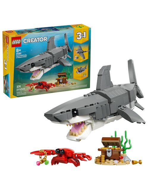 LEGO CREATOR Lego Creator Feroz Tiburón con Cofre del Tesoro 31381