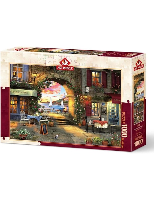 Rompecabezas Café El Restaurante Junto al Mar Art Puzzle 1000 piezas