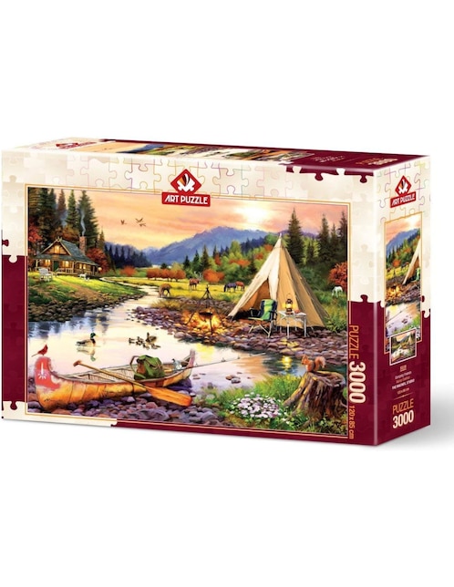 Pompecabezas Paisaje Amigos de Camping art puzzle 3000 piezas