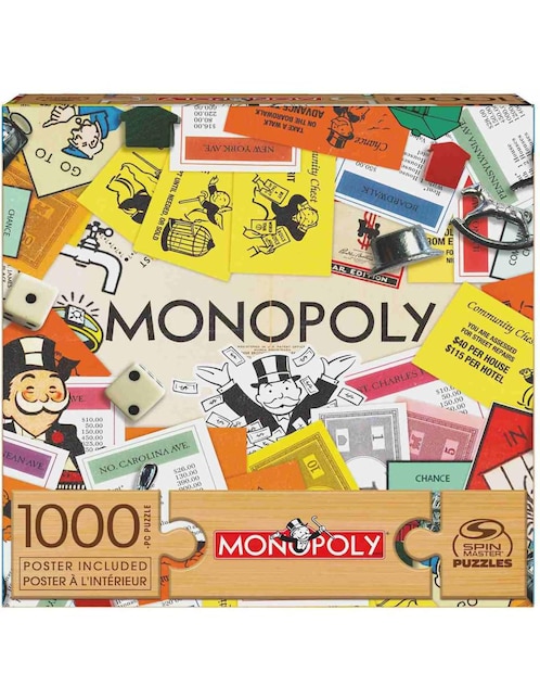 Rompecabezas retro Monopoly collage Spin Master 1000 piezas