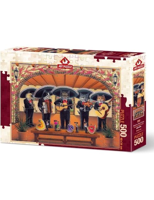 Rompecabezas gatos y más gatos mariachi miau Art Puzzle 500 piezas