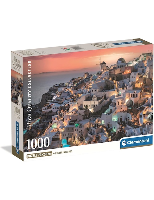 Rompecabezas Santorini Atardecer Shades Of Santorini (Compact Pro Ecología) Clementoni 1000 piezas