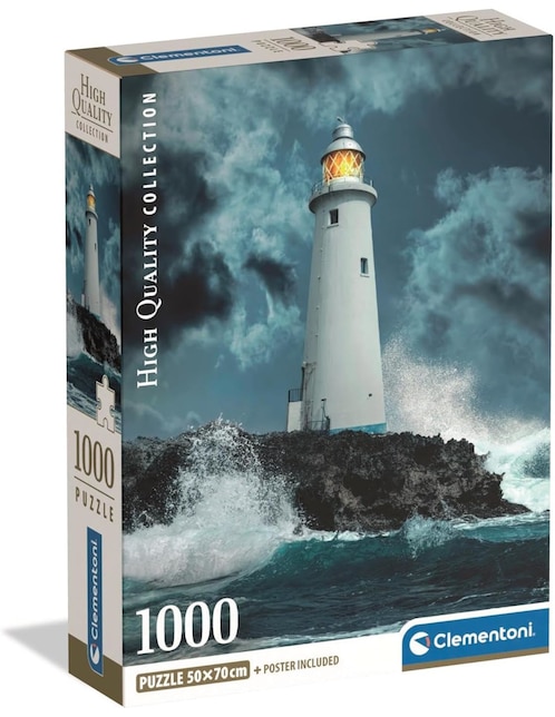 Rompecabezas Faro Rocoso Lighthouse In The Storm (Compact Pro Ecología) Clementoni 1000 piezas