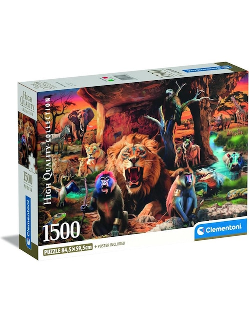 Rompecabezas Animales Sociedad Tribal (Compact Pro Ecología) Clementoni 1500 piezas