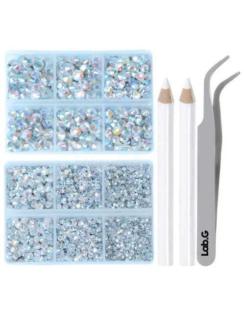Kit de bisuteria cristal pedreria para ropa uñas Lab.G