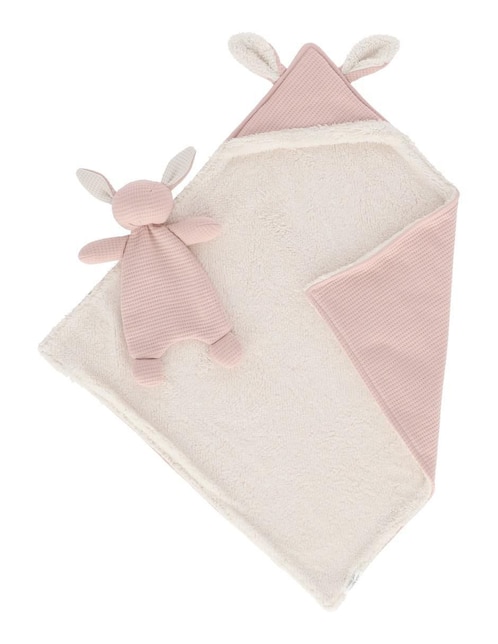 Set cobija y monito de conejo para muñeca Pipapo Conejo Rosa
