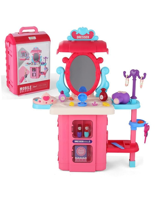 Set de tocador 3 en 1 estilismo Kinene juego de rol para niños