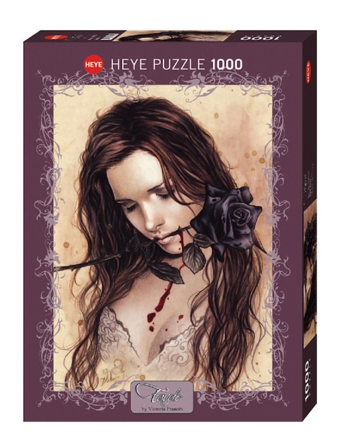 Rompecabezas Rosa Negra Heye 1000 piezas