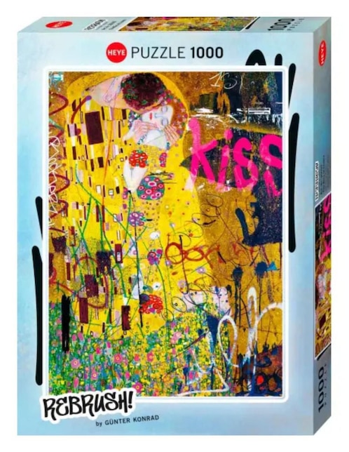 Rompecabezas Gustav Klimt, El beso y la Virgen El Beso de los Amantes  Heye 1000 piezas