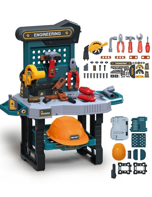Mesa de Herramientas para Niños con Banco y Accesorios Magicamente juego de rol para niños