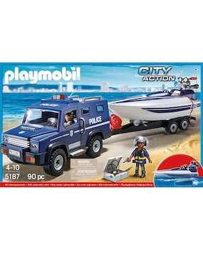 Playmobil City action Coche policía con lancha 5187