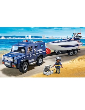 Playmobil City action Coche policía con lancha 5187