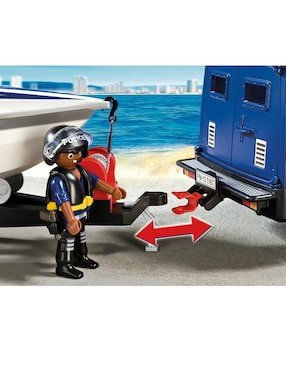 Playmobil City action Coche policía con lancha 5187