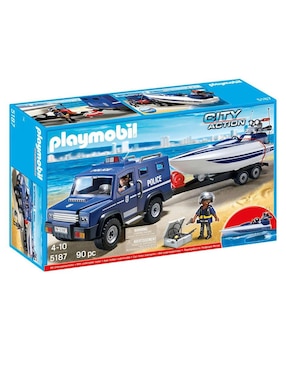 Playmobil City action Coche policía con lancha 5187
