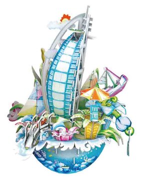 Rompecabezas 3D Dubai Cityscape Imori Kits