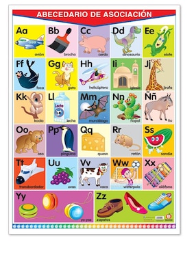 Póster Educatodo Abecedario de Asociación rojo