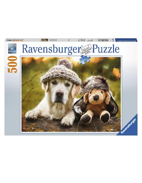 Rompecabezas Ravensburger Labrador en Invierno 500 Piezas