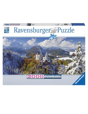 Rompecabezas Ravensburger Castillo Neuschwanstein Invierno Panorámico 2000 Piezas