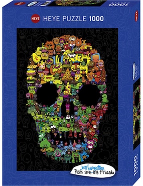 Rompecabezas Heye Burgerman: Collage Calavera 1000 Piezas