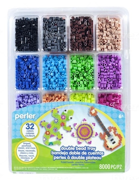 Charola Doble con Cuentas de Plástico Perler