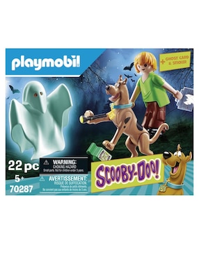 Set De Construcción Playmobil SCOOBY-DOO! Scooby & Shaggy Con Fantasma Con 19 Piezas