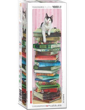 Rompecabezas Eurographics 1000 Piezas Gato Universitario Entre Libros