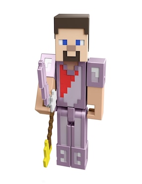 Figura de acción articulada Minecraft collectors Mattel con luz y sonido