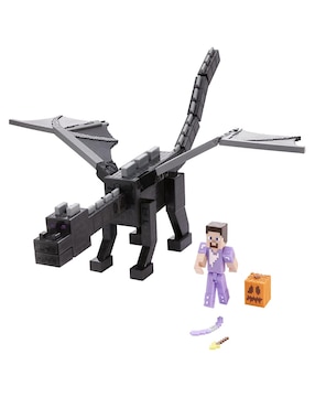 Figura de acción articulada Minecraft collectors Mattel con luz y sonido