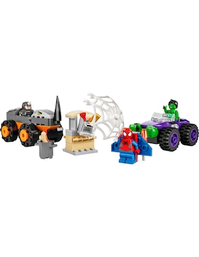 Set de construcción Lego Camiones de combate de Hulk y Rhino con 110 piezas