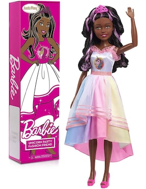 Muñeca Barbie Barbie Gigante Pelo Negro