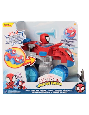 Vehículo transformable Spider-Man escalador mecánico en la telaraña de spidey Marvel