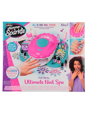 Set de manicure Shimmer & Sparkle Ruz The Real Ultimate Nail Spa