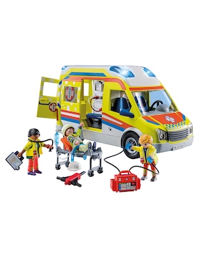 Set Construcción Playmobil Ambulancia Con Luz Y Sonido De City Life Con 67 Piezas