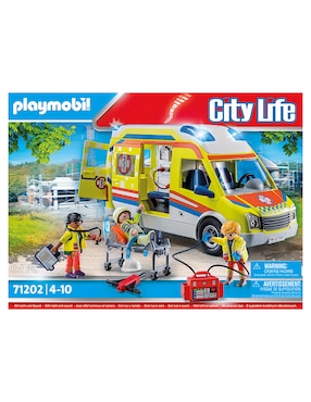 Set construcción Playmobil Ambulancia con luz y sonido de City Life con 67 piezas