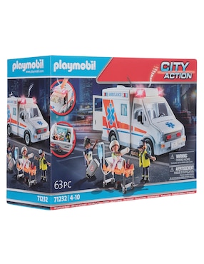 Set de construcción Playmobil Ambulancia de City action con 63 piezas