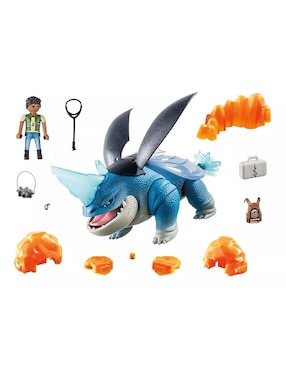 Set Construcción Playmobil Dragons: The Nine Realms Plowhorn & D'Angelo De DreamWorks Con 17 Piezas