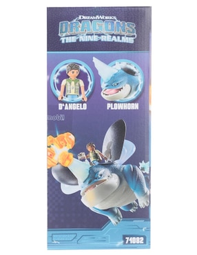 Set construcción Playmobil Dragons: The Nine Realms Plowhorn & D'Angelo de DreamWorks con 17 piezas
