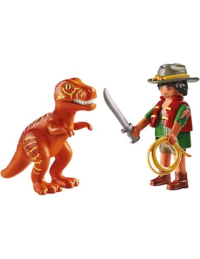 Set De Construcción Playmobil Pm Aventurero Con T-rex Con 5 Piezas