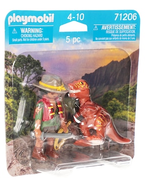 Set de construcción Playmobil Pm aventurero con t-rex con 5 piezas