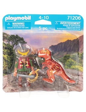 Set de construcción Playmobil Pm aventurero con t-rex con 5 piezas